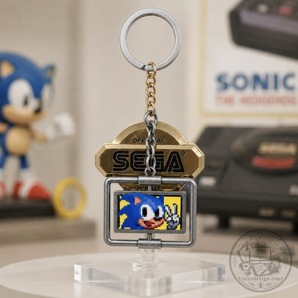 Sonic The Hedgehog Pixel Display Keychain