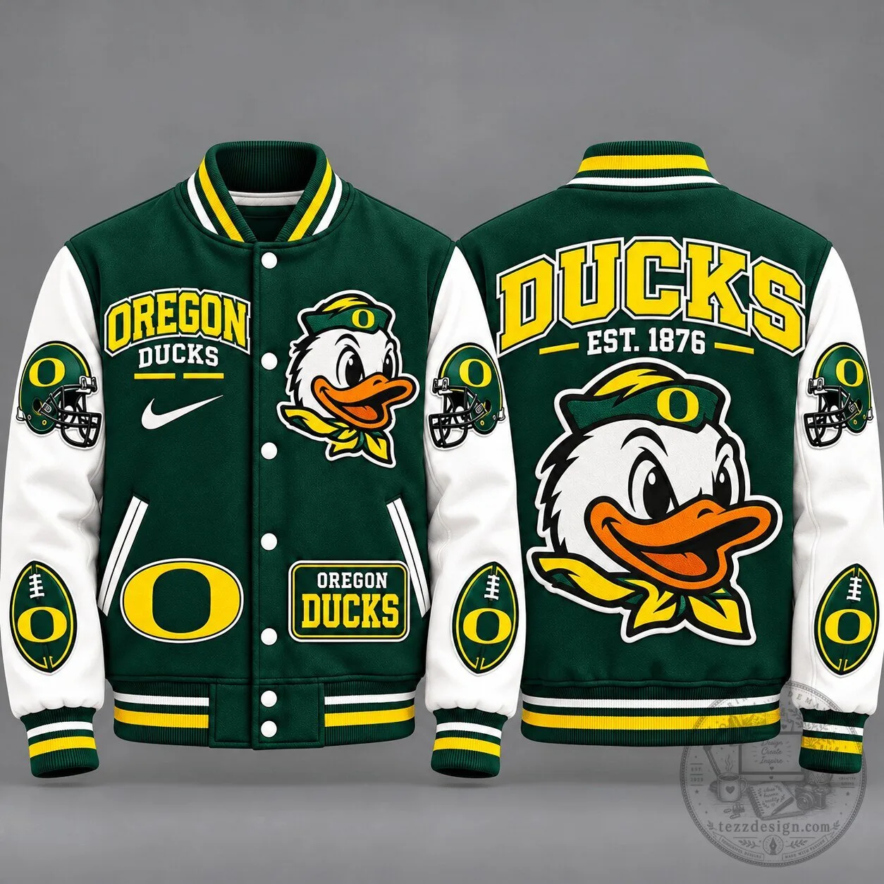 Oregon Ducks NCAA Vintage Football Varsity Letterman Jacket