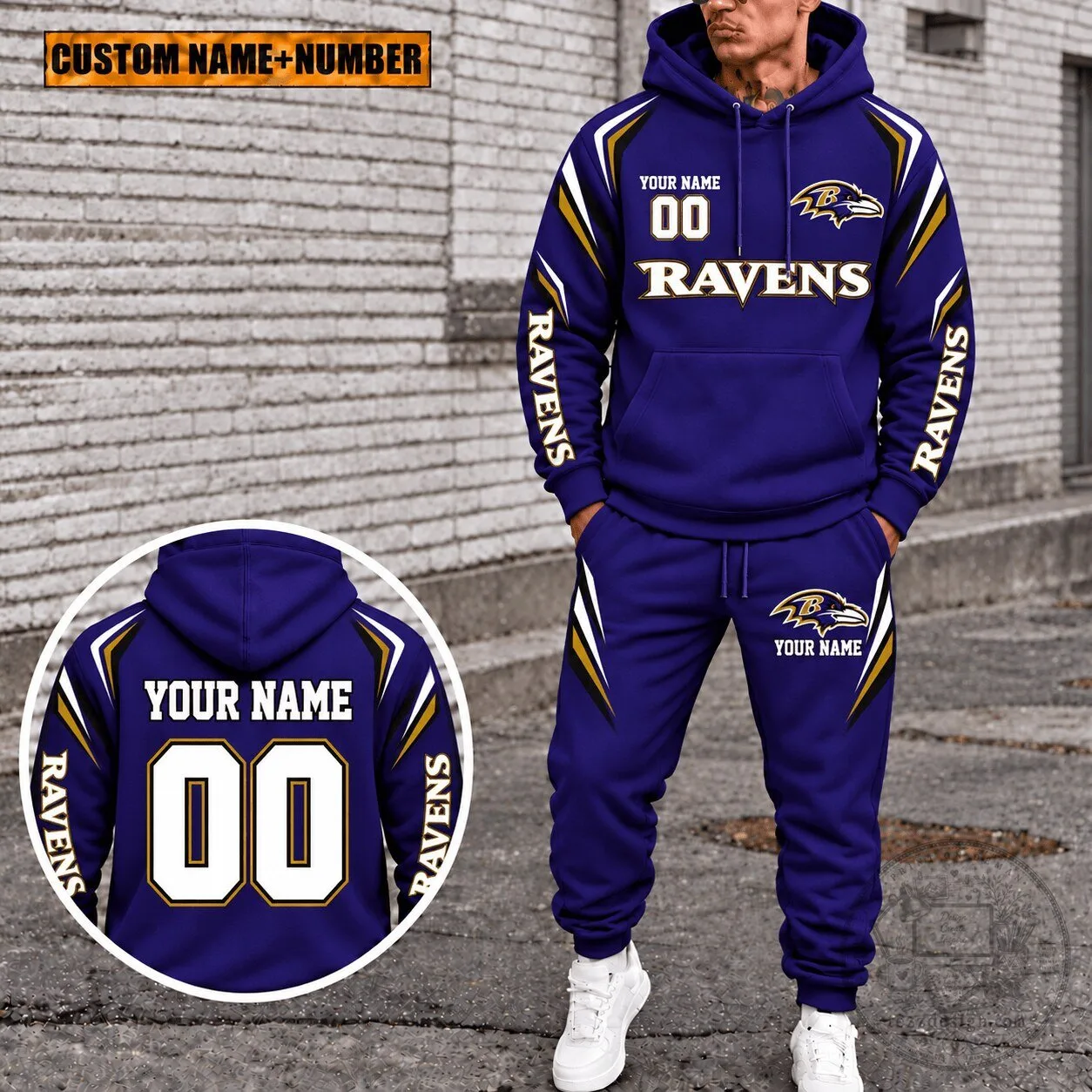 Baltimore Ravens Personalized Custom Name And Number Hoodie