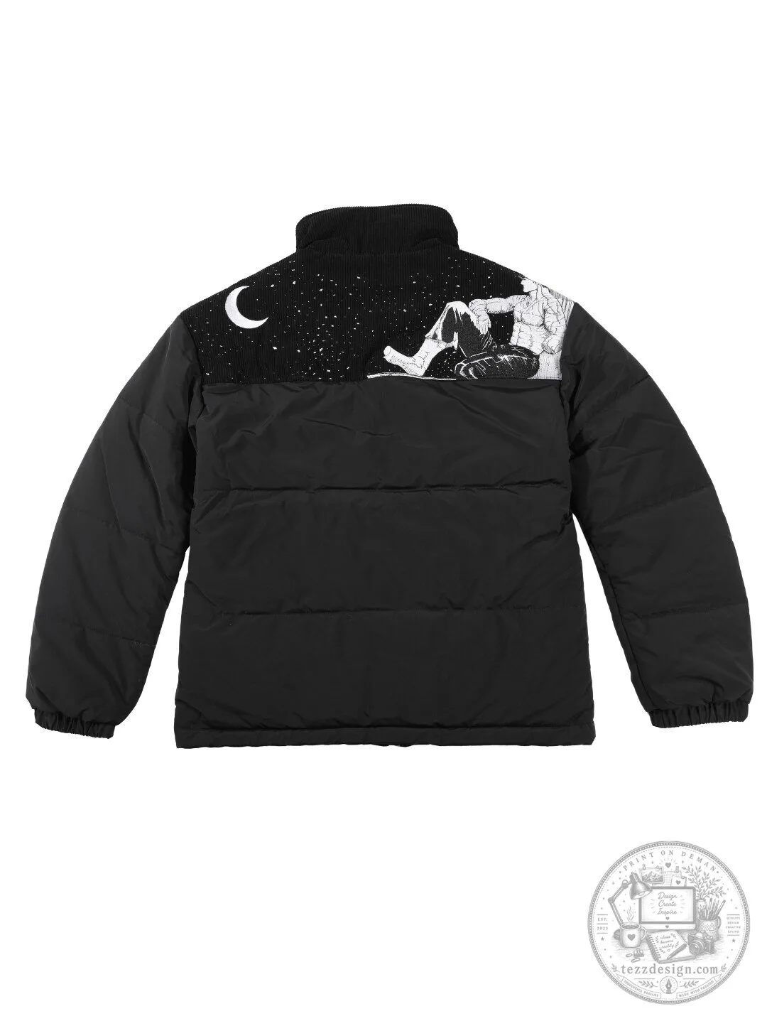 Berserk Guts Black Swordsman Anime Puffer Jacket