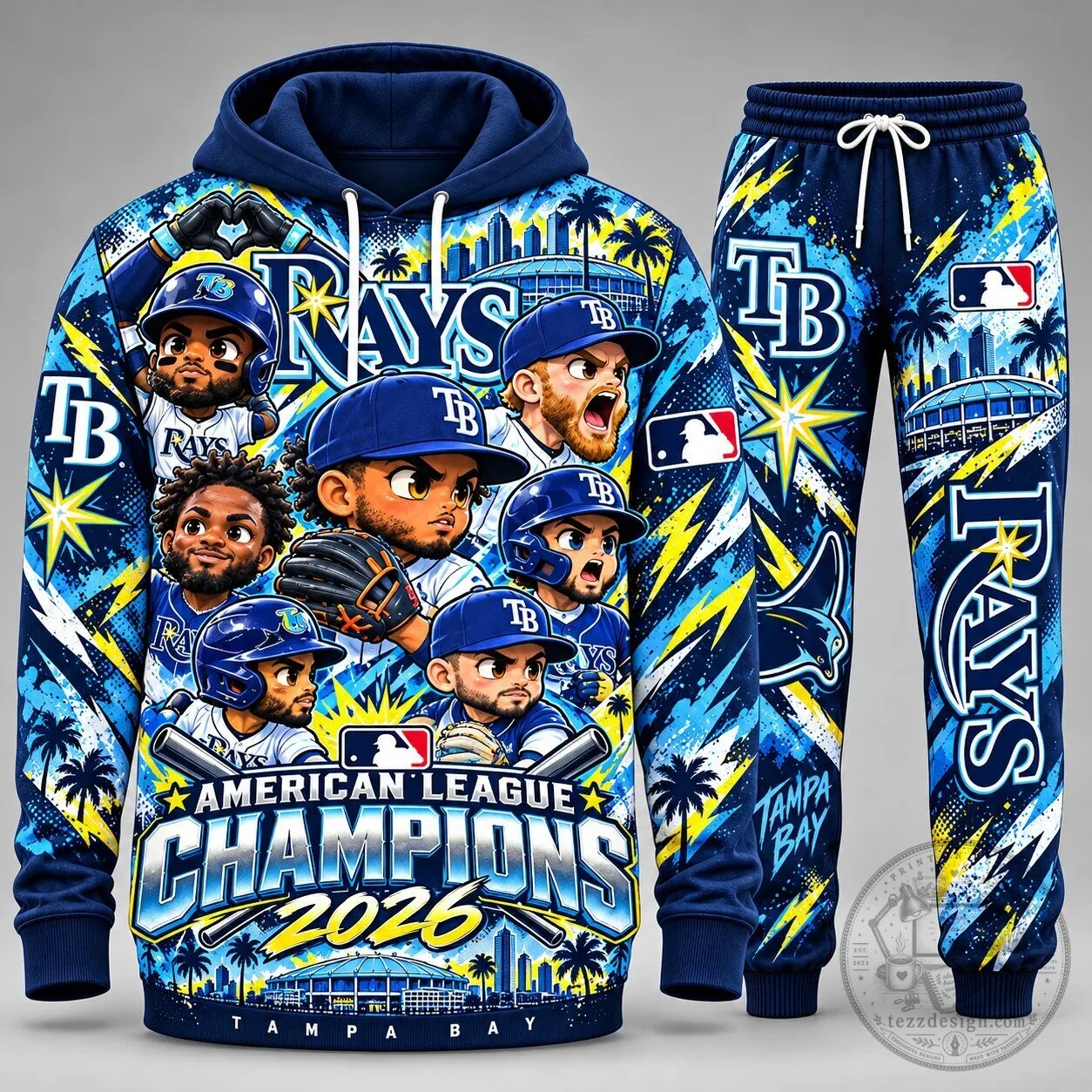 Tampa Bay Rays American League Champions 2026 Baseball Hoodie and Sweatpants Set 9 Tampa Bay Rays American League Champions 2026 Baseball Hoodie and Sweatpants Set