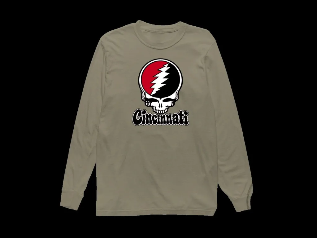 Cincinnati Grateful Dead Steal Your Face Skull Long-Sleeve T-Shirt Cincinnati Grateful Dead Steal Your Face Skull Long-Sleeve T-Shirt