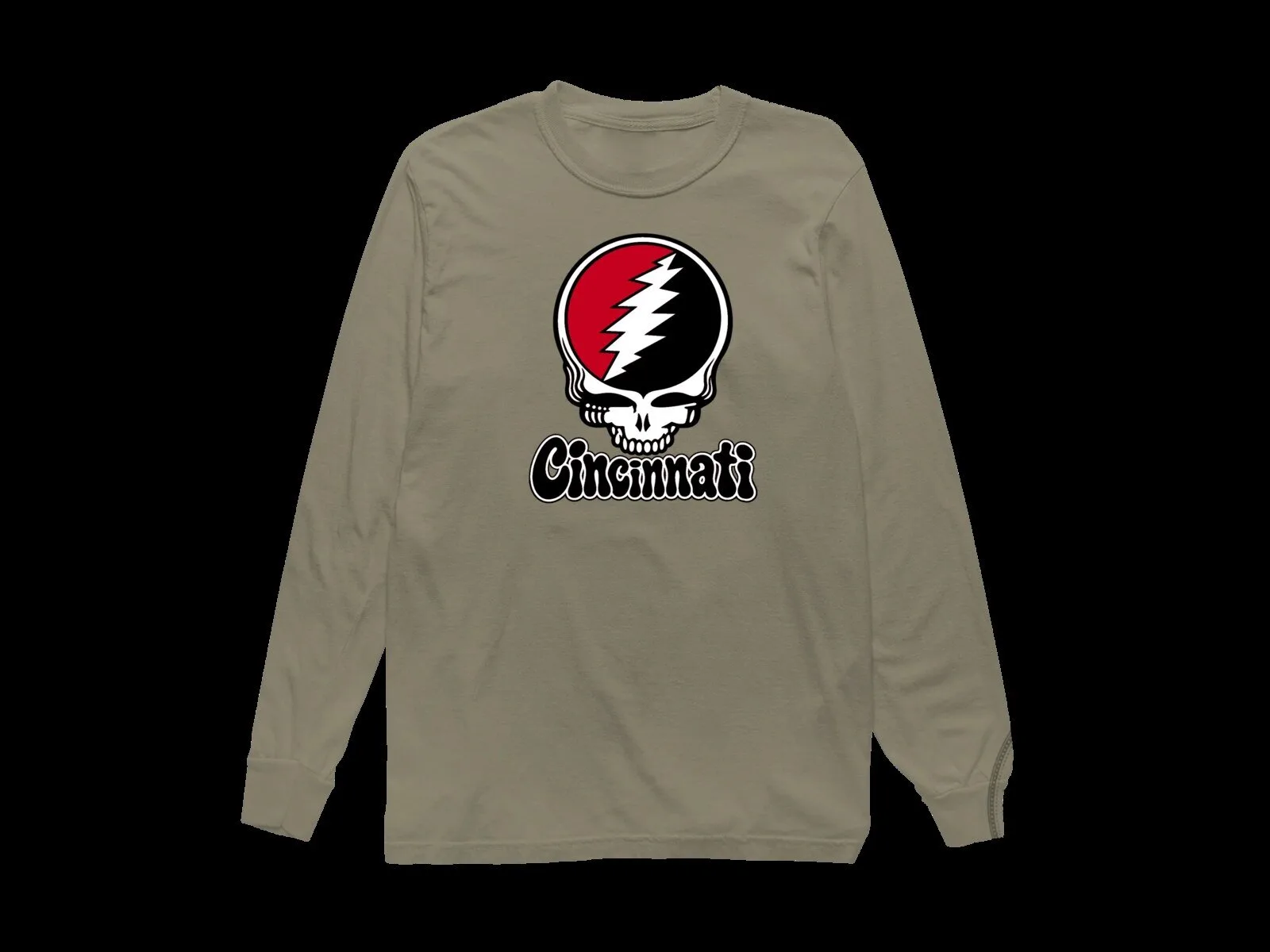 Cincinnati Grateful Dead Steal Your Face Skull Long-Sleeve T-Shirt