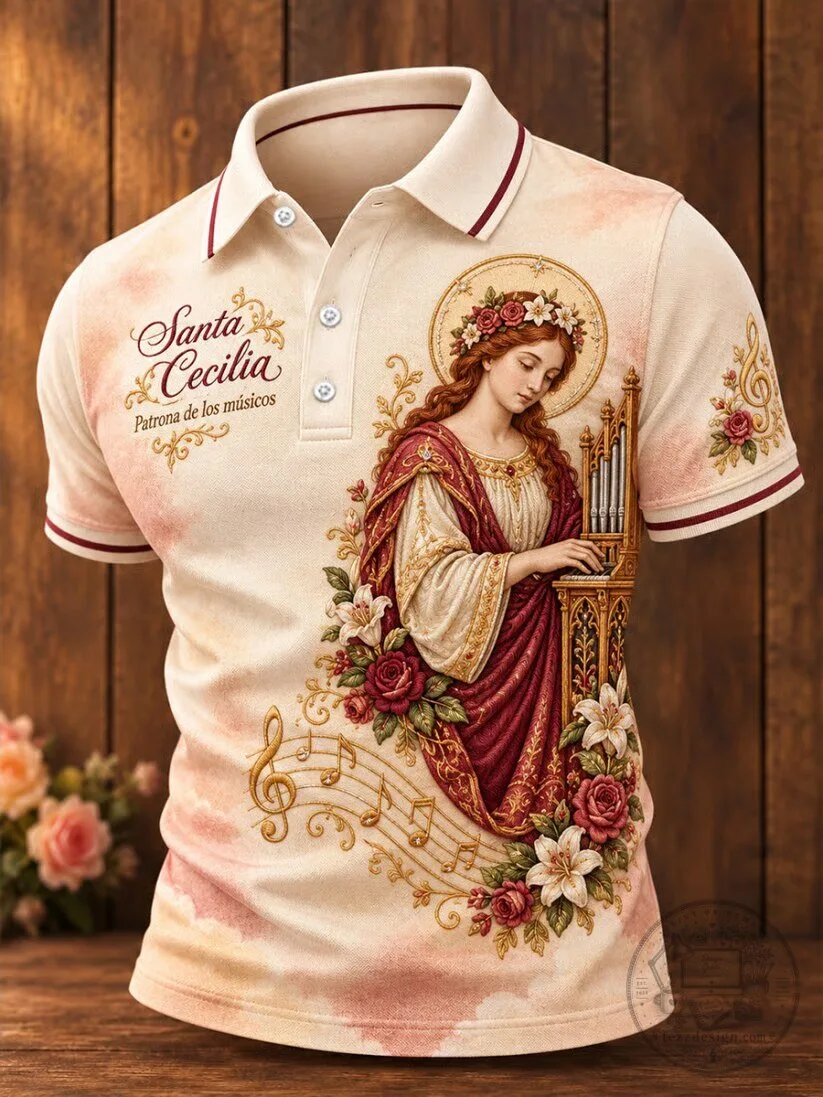 Saint Cecilia Patroness of Musicians Religious Art Polo Shirt