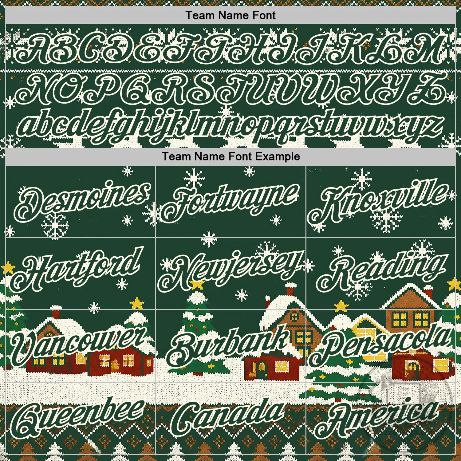 Custom Christmas Village Green Cream Ugly Christmas Sweater Style Hoodie 11 Custom Christmas Village Green Cream Ugly Christmas Sweater Style Hoodie