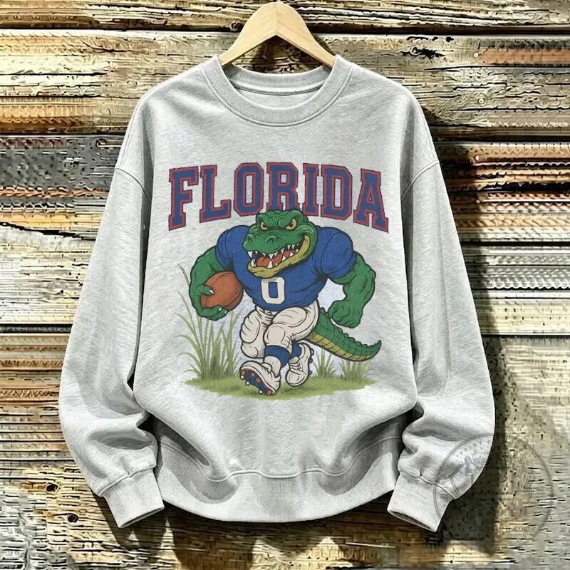 Vintage Florida Gators Football Mascot Graphic Crewneck Sweatshirt