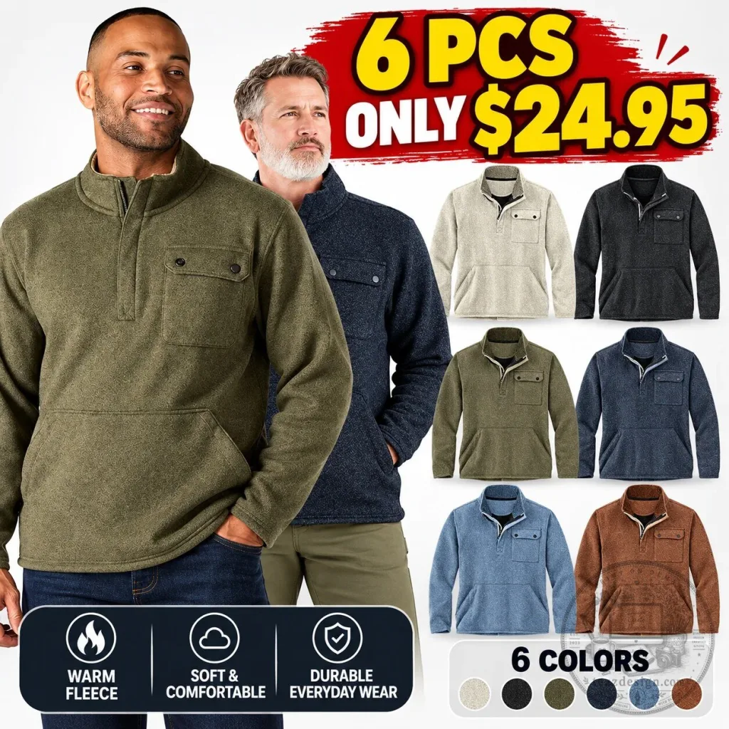 Men's Relaxed Fit Midweight Quarter-Zip Fleece Sweatshirt Men's Relaxed Fit Midweight Quarter-Zip Fleece Sweatshirt