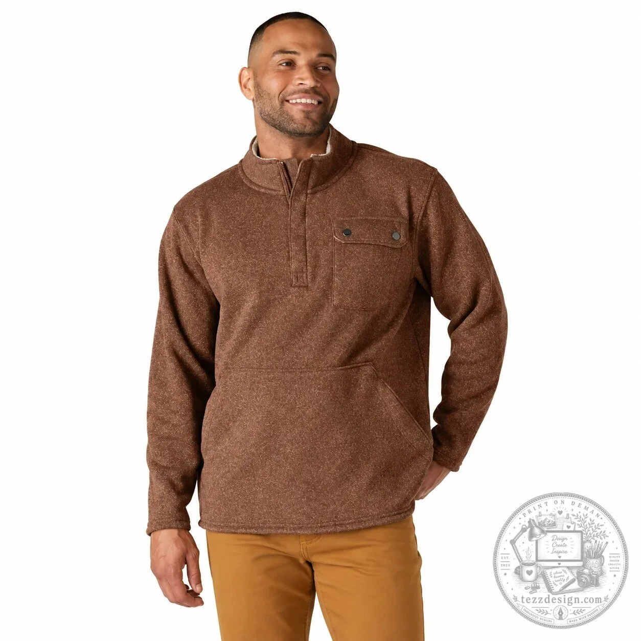 Men's Relaxed Fit Midweight Quarter-Zip Fleece Sweatshirt 9 Men
