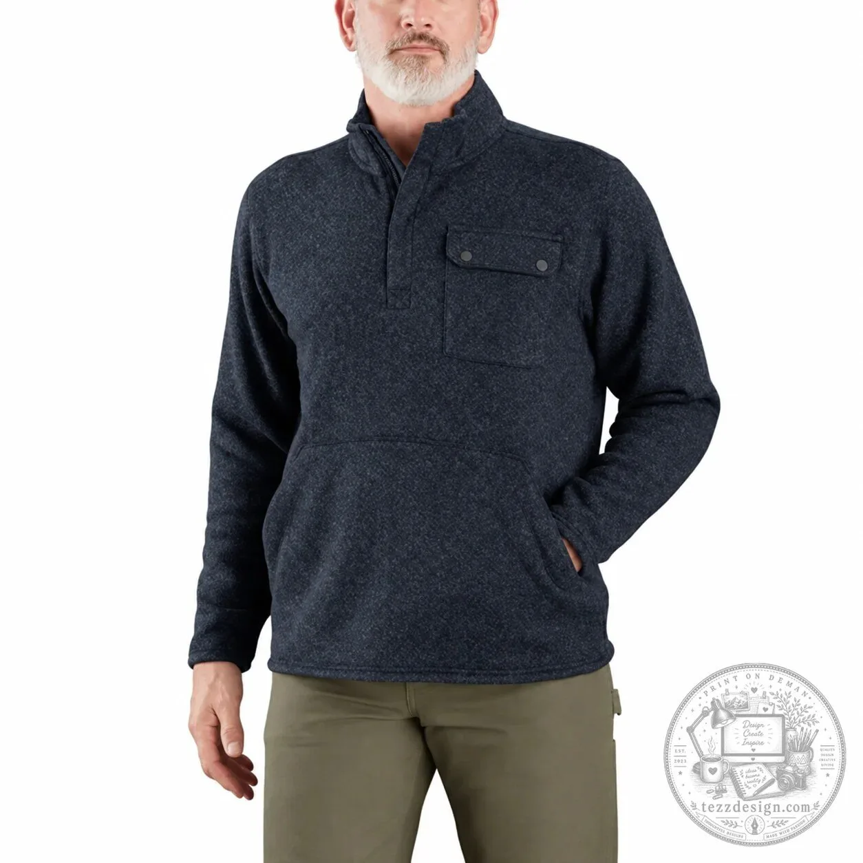 Men's Relaxed Fit Midweight Quarter-Zip Fleece Sweatshirt 10 Men