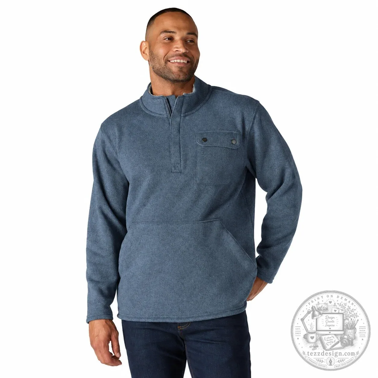 Men's Relaxed Fit Midweight Quarter-Zip Fleece Sweatshirt 13 Men