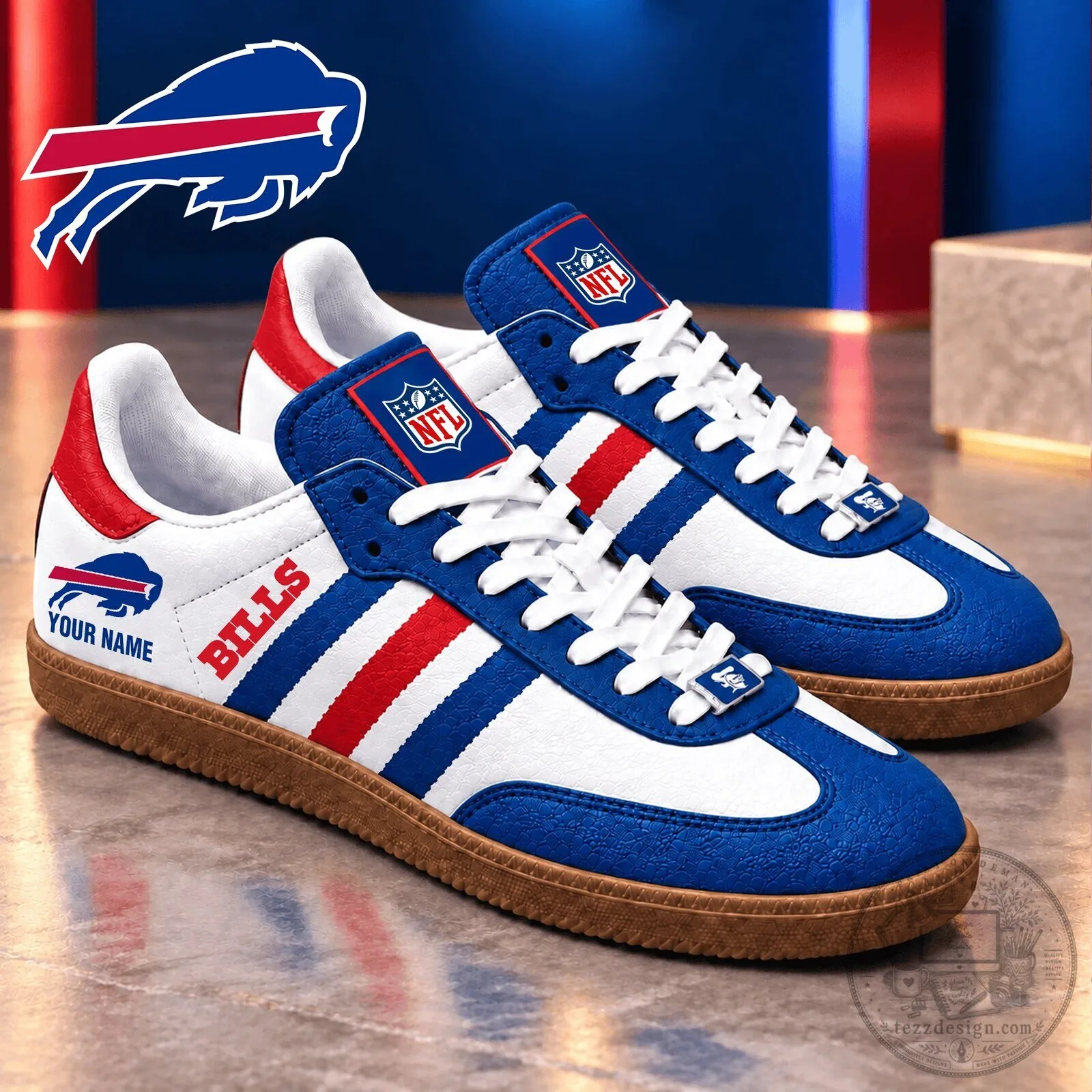 Buffalo Bills NFL Team Logo Personalized Adult Shoes