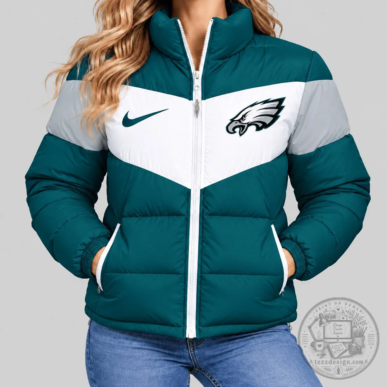 Philadelphia Eagles Women's Nike Chevron Puffer Jacket