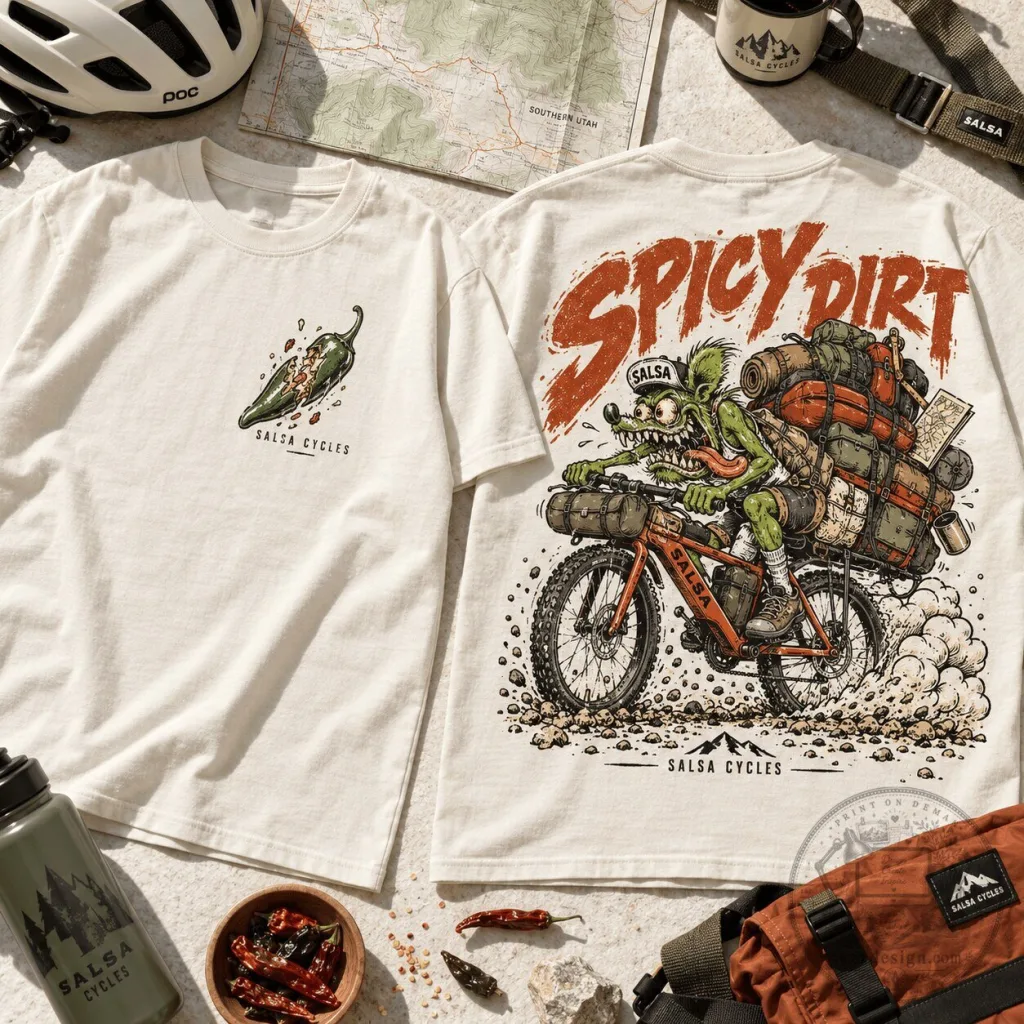 Salsa Cycles Spicy Dirt Rat Fink Bikepacking Mountain Biking T-Shirt Salsa Cycles Spicy Dirt Rat Fink Bikepacking Mountain Biking T-Shirt