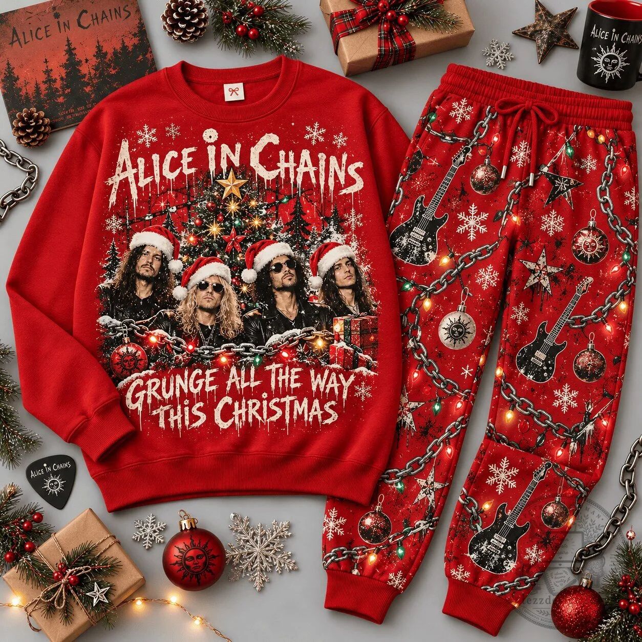 Alice in Chains Grunge All The Way This Christmas Holiday Sweatshirt