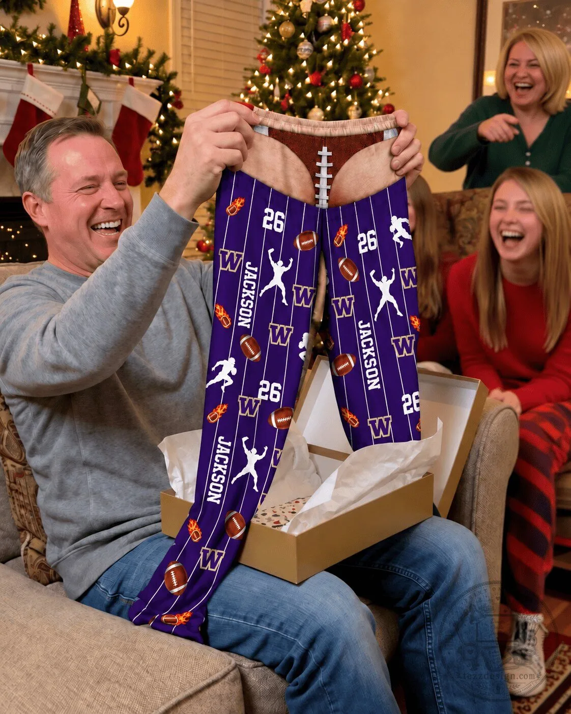 Washington Huskies Football Personalized Purple Pants