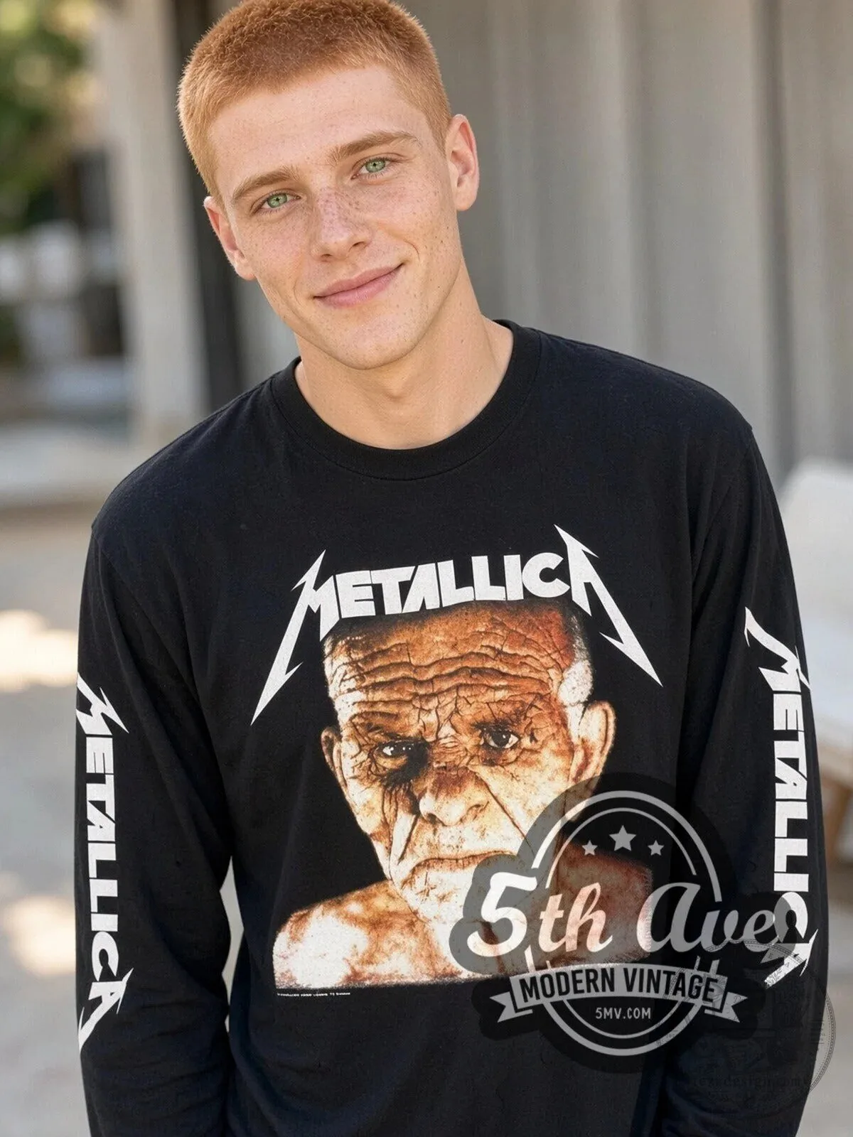 Metallica Old Man Face Vintage Band Music Long-Sleeve T-Shirt 7 Metallica Old Man Face Vintage Band Music Long-Sleeve T-Shirt