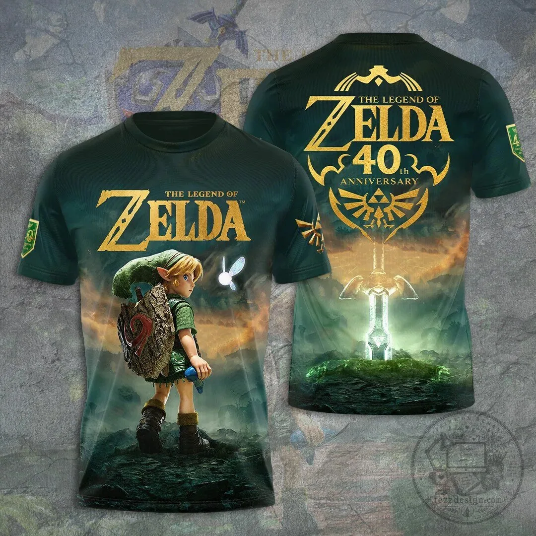 The Legend of Zelda 40th Anniversary Link and Master Sword T-Shirt