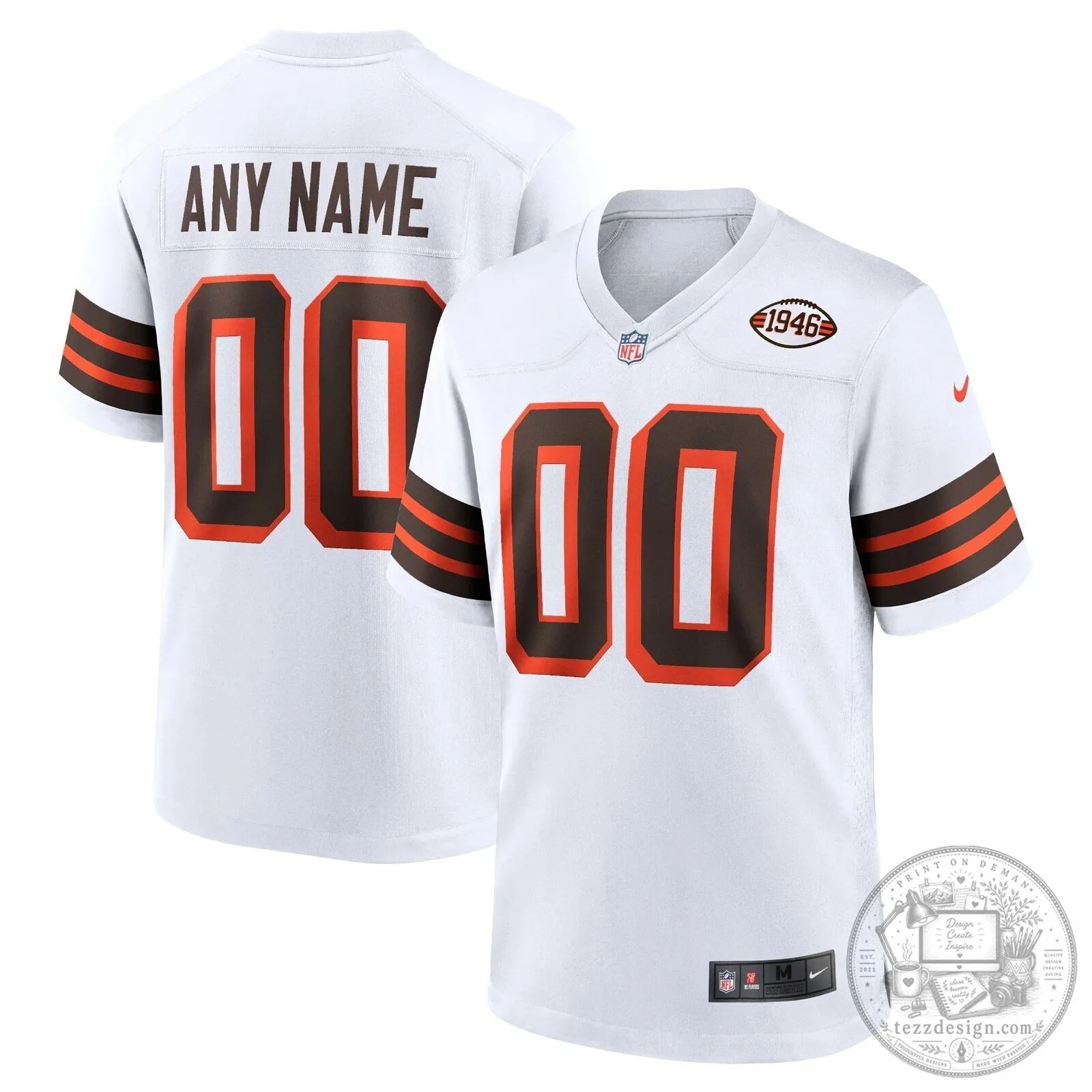 Cleveland Browns 1946 Collection Alternate Custom Football Jersey 3 Cleveland Browns 1946 Collection Alternate Custom Football Jersey