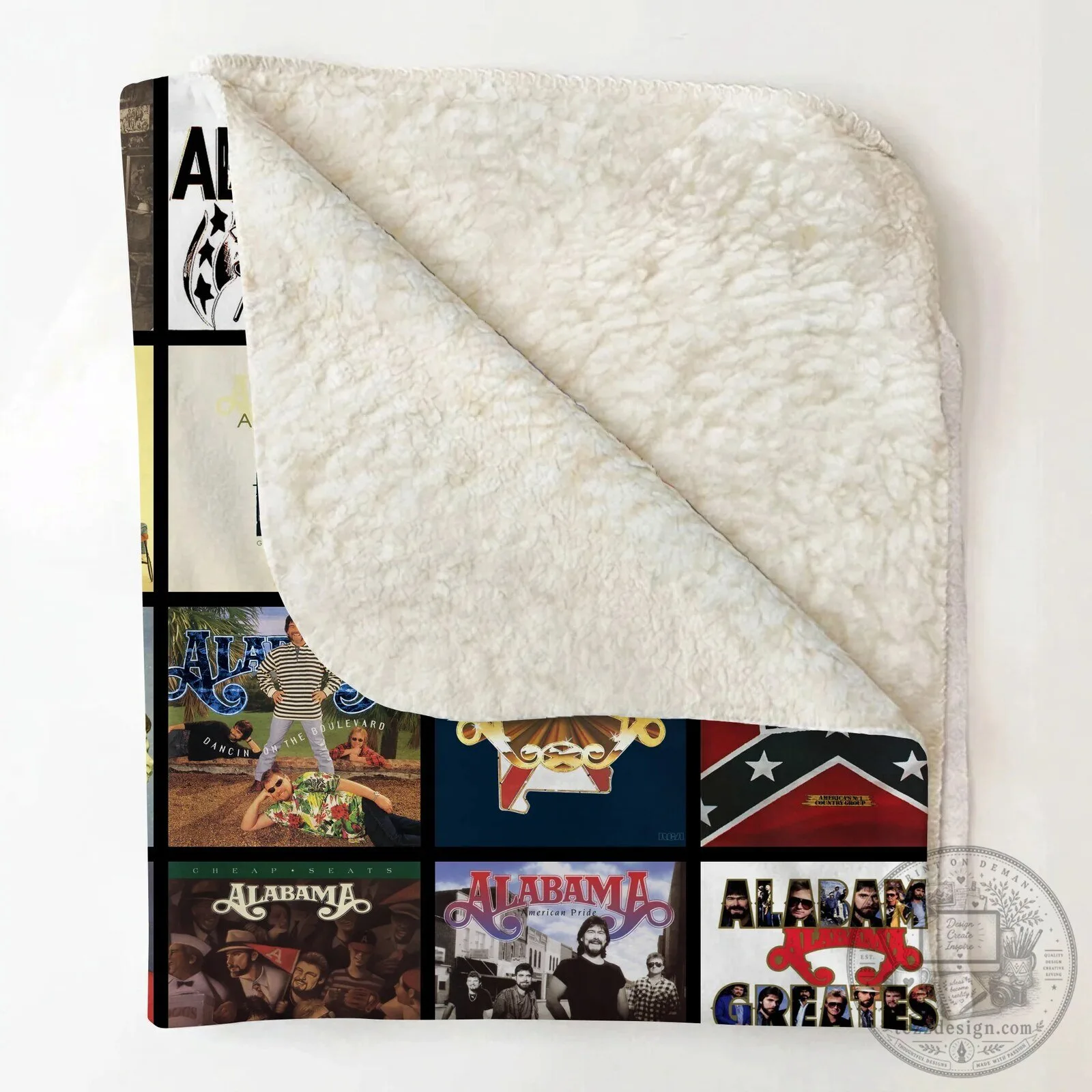 Alabama Band Music Album Covers Collage Sherpa Blanket 9 Alabama Band Music Album Covers Collage Sherpa Blanket