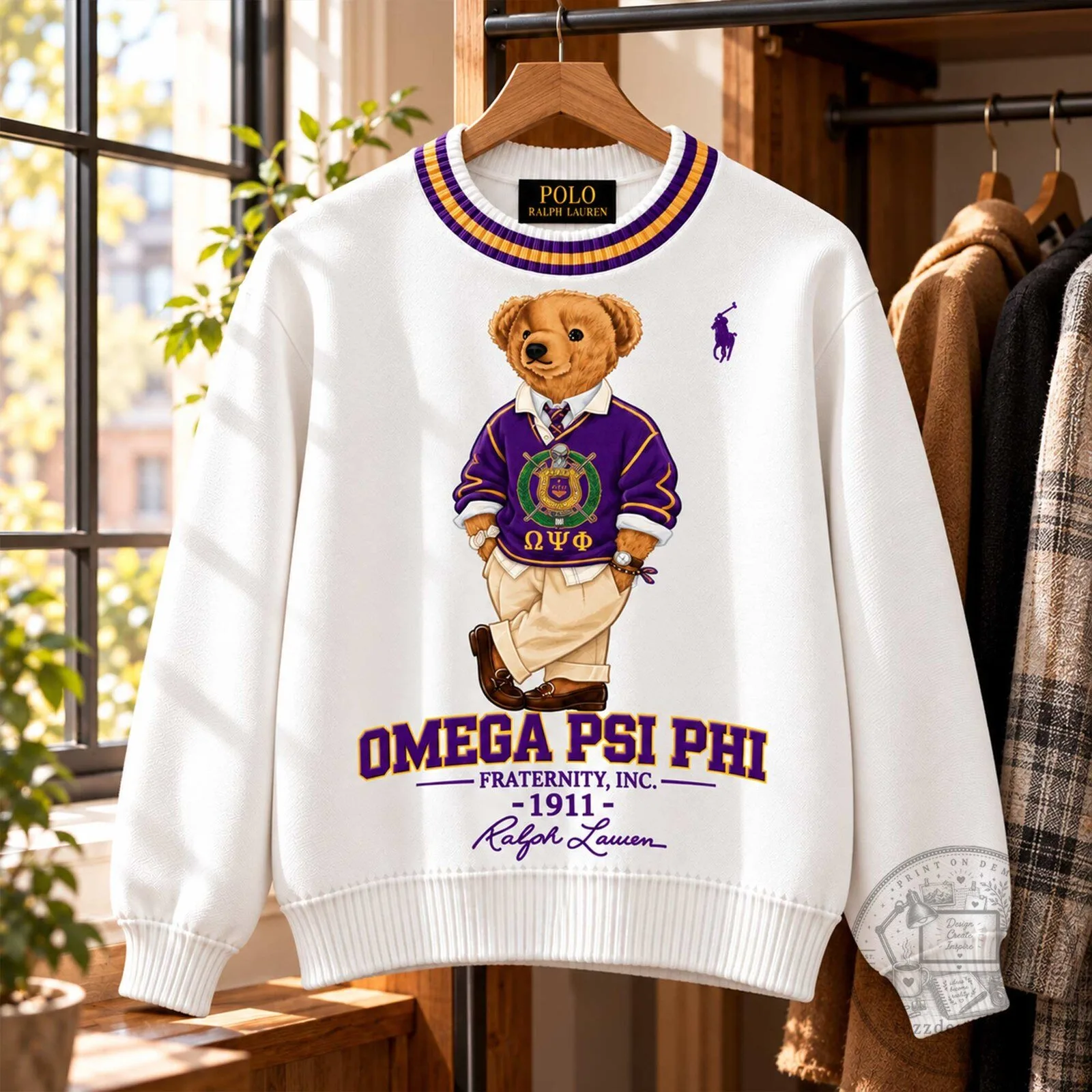 Omega Psi Phi Fraternity Polo Bear Ralph Lauren Sweatshirt 6 Omega Psi Phi Fraternity Polo Bear Ralph Lauren Sweatshirt